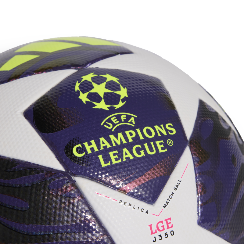 Adidas Fußball UCL UEFA Champions League Final League J350 dark purple/white/solar yellow Gr. 5
